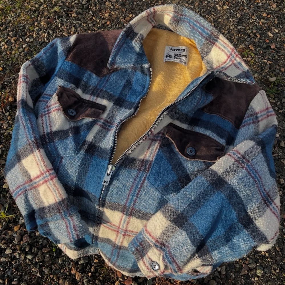 Vintage‎ Blue Plaid Shacket